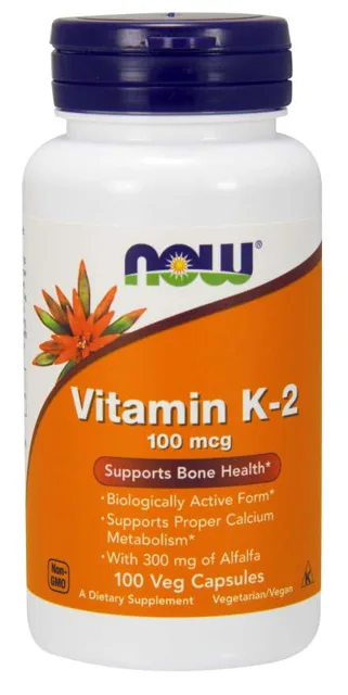 NOW Vitamin K2 jako MK-4, 100 ug, 100 rostlinných kapslí