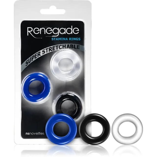 NS Novelties Renegade Stamina Rings sada kroužků na penis 3 ks