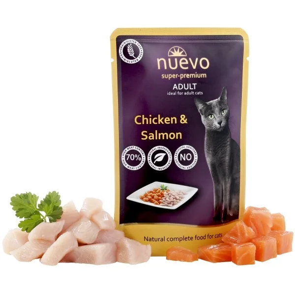 Nuevo Cat Pouch Adult 85g - Kuřecí a Losos