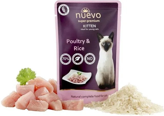 Nuevo Cat Pouch Kitten Poultry&amp;Rice - 85g