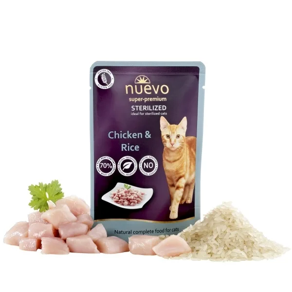 Nuevo Cat Pouch Sterilized Chicken&amp;Rice - 85g