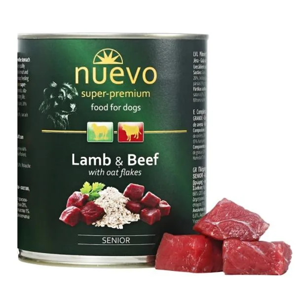 Nuevo Dog Senior Lamb&amp;Beef/Oat Flakes - 400g