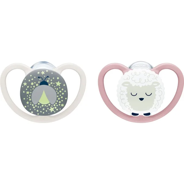 NUK Perfect Match Air Night 6-18 m dudlík Firefly/Sheep 2 ks