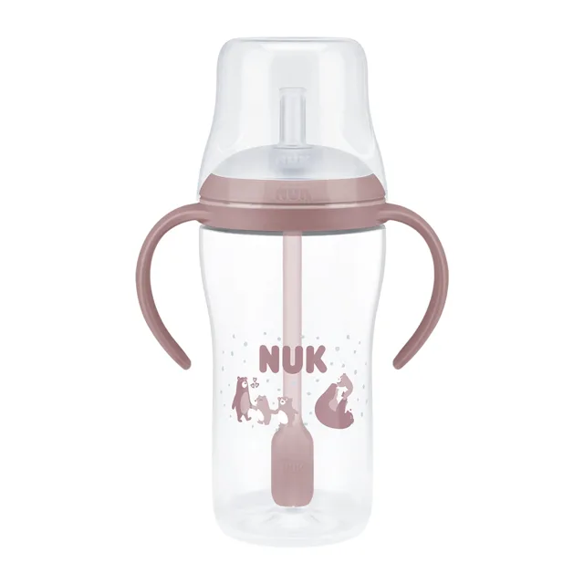 NUK Perfect Match Láhev na učení s brčkem 8m+ 260 ml 1 ks bear