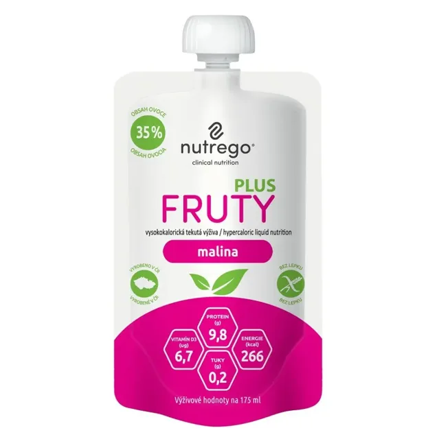 Nutrego Fruty Plus malina por.sol. 4 x 175 ml