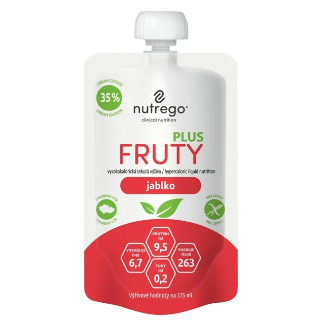 NUTREGO Fruty plus výživa  jablko 4 x 175 ml