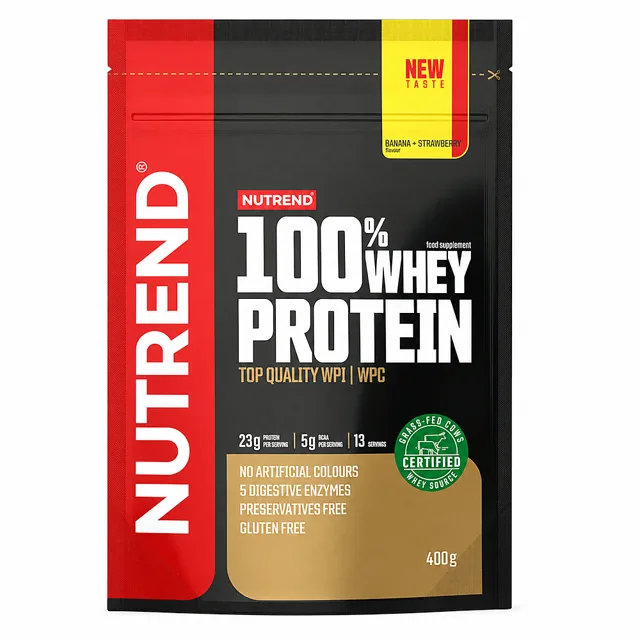 NUTREND 100% Whey protein banán & jahoda 400 g