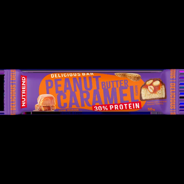 Nutrend DELICIOUS BAR arašídové máslo + karamel tyčinka 50 g