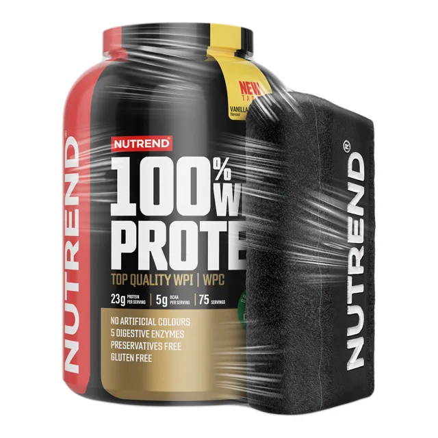 Nutrend Protein pack 100% whey protein vanilka 2250 g + ručník