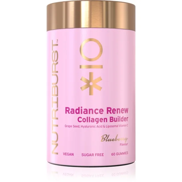 Nutriburst Advanced Radiance Renew Collagen Builder Gummies želé bonbóny pro rozjasnění pleti příchuť Blueberry 60 ks