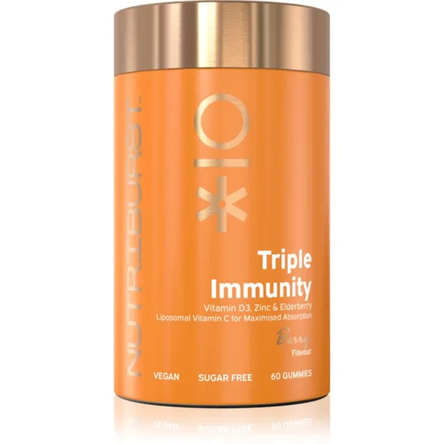 Nutriburst Advanced Triple Immunity Gummies želé bonbóny pro podporu imunitního systému příchuť Berry 60 ks