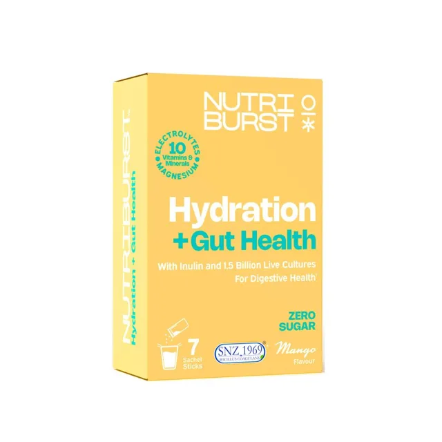 Nutriburst Elektrolyty Gut Health hydratační nápoj s vitamíny 7 ks mango