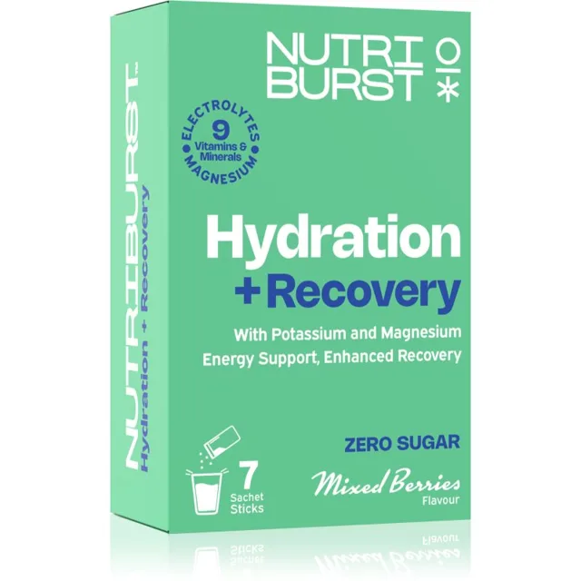 Nutriburst Hydratation + Recovery rehydratační elektrolytový nápoj pro urychlení regenerace příchuť Mixed Berries 7x5 g