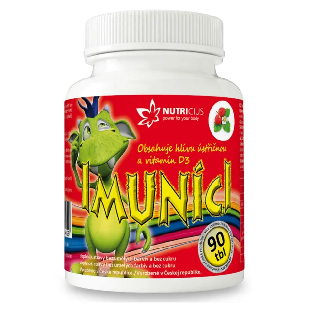 NUTRICIUS Imuníci Hlíva ústřičná s vitamínem D pro děti 90 tablet