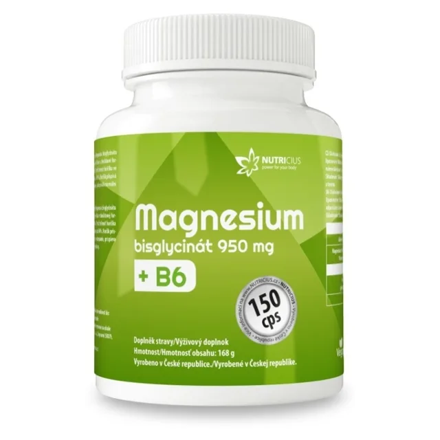 NUTRICIUS Magnesium bisglycinát 950 mg + B6  150 kapslí