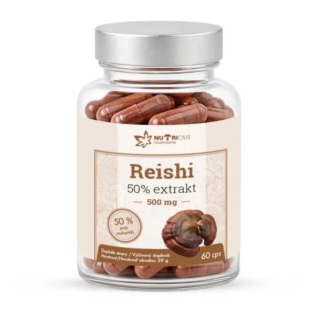 Nutricius Reishi 50% extrakt 500 mg 60 kapslí