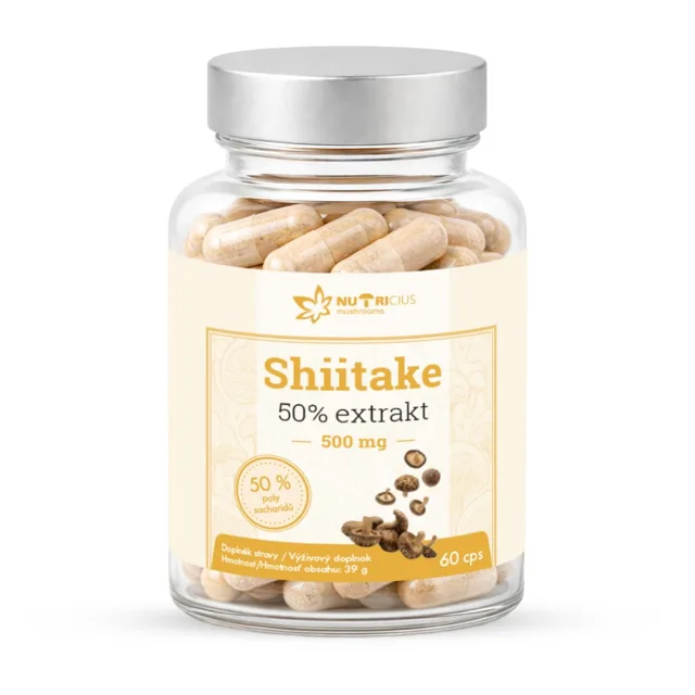 Nutricius Shiitake 50% extrakt 500 mg 60 kapslí