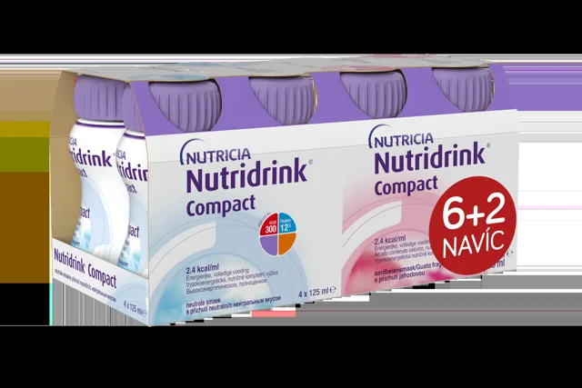 Nutridrink Compact 6+2 s příchutí neutral-jahoda 8x125 ml