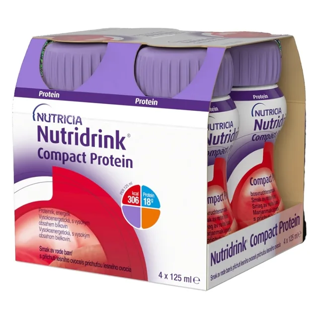 NUTRIDRINK Compact protein příchuť lesní ovoce 4 x 125 ml