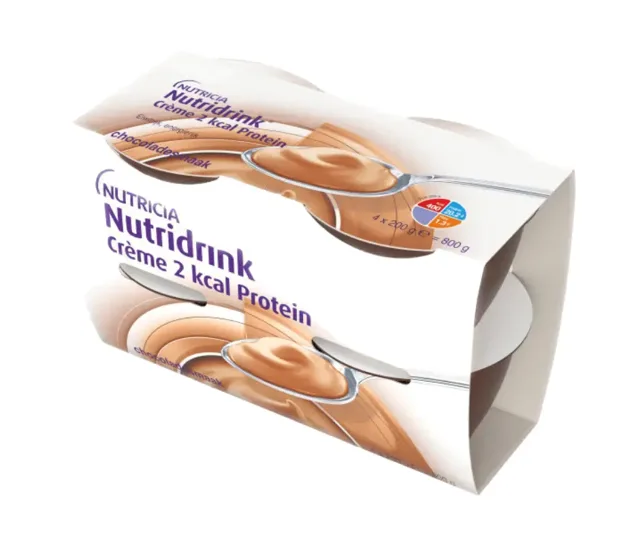 NUTRIDRINK CREME 2 KCAL PROTEIN S PŘÍCHUTÍ ČOKOLÁDOVOU POR SOL 4X200G