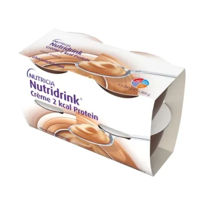 NUTRIDRINK CREME 2 KCAL PROTEIN S PŘÍCHUTÍ ČOKOLÁDOVOU POR SOL 4X200G