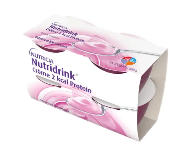 NUTRIDRINK CREME 2 KCAL PROTEIN S PŘÍCHUTÍ LESNÍHO OVOCE POR SOL 4X200G