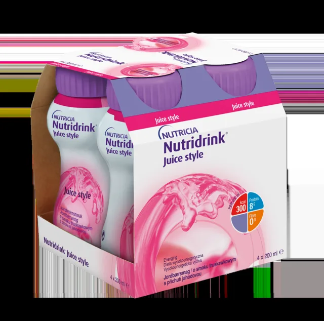 Nutridrink Juice style s příchutí jahodovou 4x200 ml
