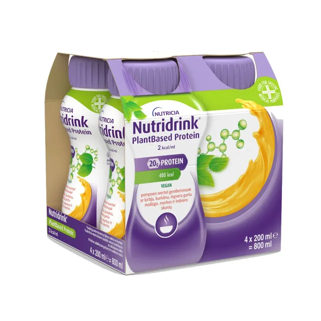Nutridrink PlantBased Protein 2.0 s příchutí dýně, mrkve a zázvoru 4x200 ml