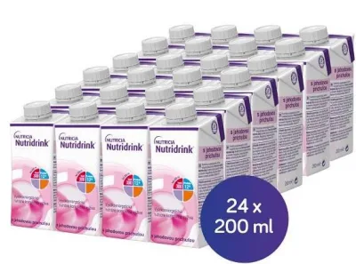 NUTRIDRINK S PŘÍCHUTÍ JAHODOVOU POR SOL 24X200ML