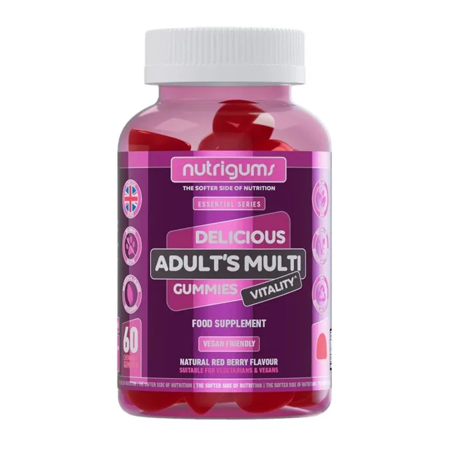 Nutrigums Adults Multi (Žvýkací multivitamíny pro dospělé), 60 ks.