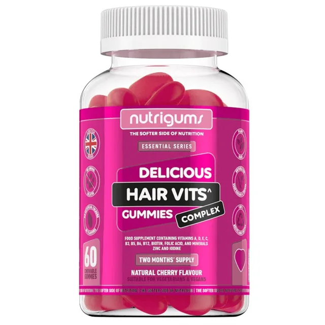 Nutrigums Hair Vitamin Complex, podpora vlasů, 60 želé bonbónů