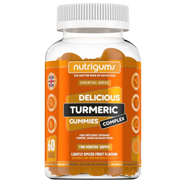 Nutrigums Turmeric Complex, extrakt z kurkumy s extraktem ze zázvoru a pepře, 60 želé bonbónů