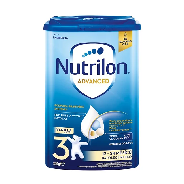 NUTRILON 3 Advanced Vanilla Batolecí mléko od 12-24 měsíců 800 g