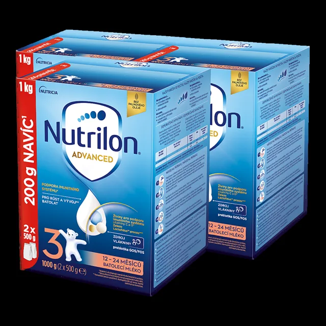 NUTRILON Advanced 3 batolecí mléko 12-24. měsíců 3 x 1 kg