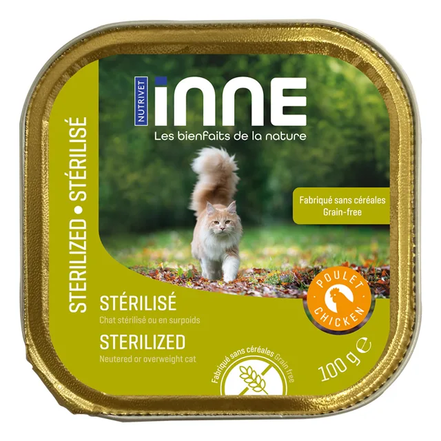Nutrivet Inne Cat Sterilised 16 x 100 g - 16 x 100 g - kuřecí