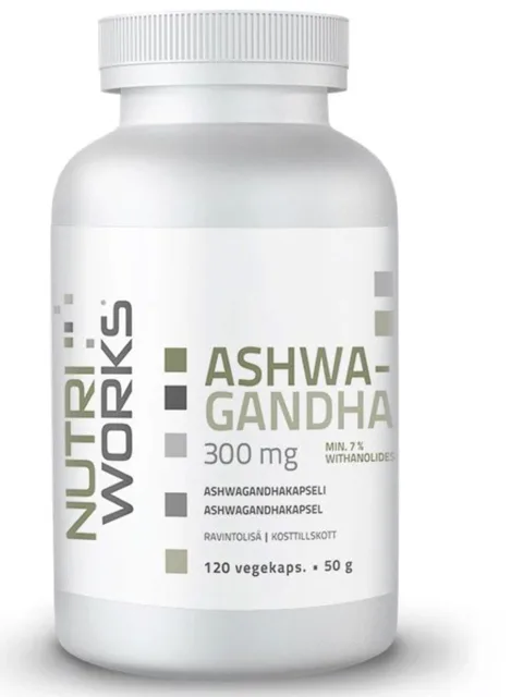 NutriWorks Ashwagandha Extract, 300 mg, 120 rostlinných kapslí