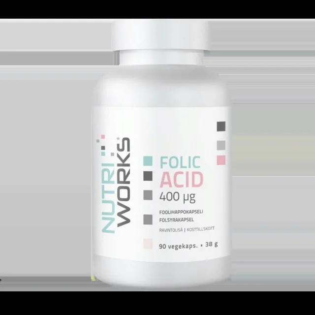 NutriWorks Folic Acid 400µg - 90 kapslí