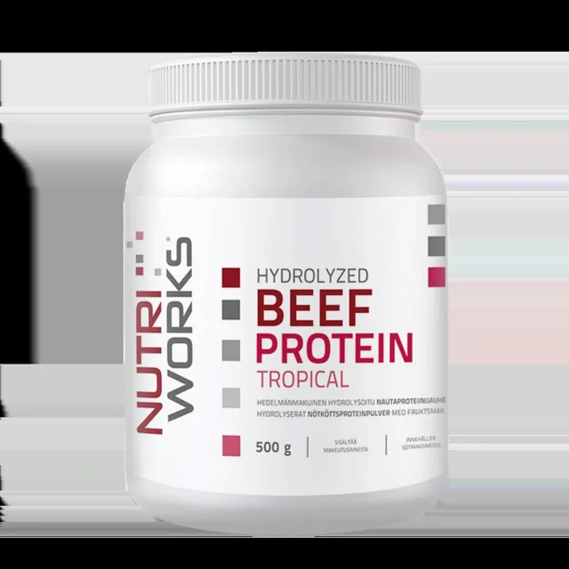 NutriWorks Hydrolyzed Beef Protein 500g - tropické ovoce