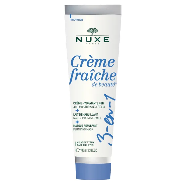 Nuxe Crème Fraîche® 3v1 hydratační krém, odličovací mléko a vypínací maska 100 ml
