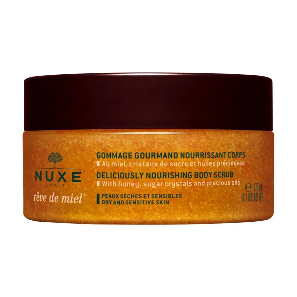 Nuxe Rêve de Miel tělový peeling delikátní extra vyživující tělový peeling do sprchy 175 ml
