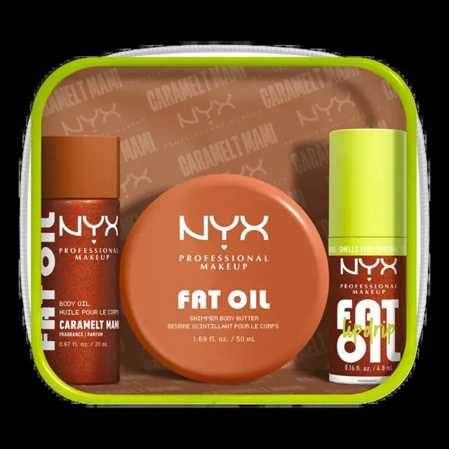NYX Body Sada na rty a tělo Fat Oil Caramelt Mami
