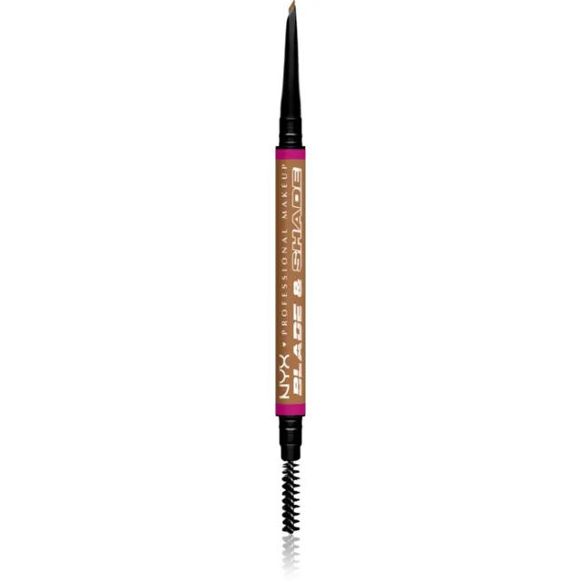NYX Professional Makeup Blade & Shade tužka na obočí s kartáčkem odstín 01 Ash Blonde 0.06 g