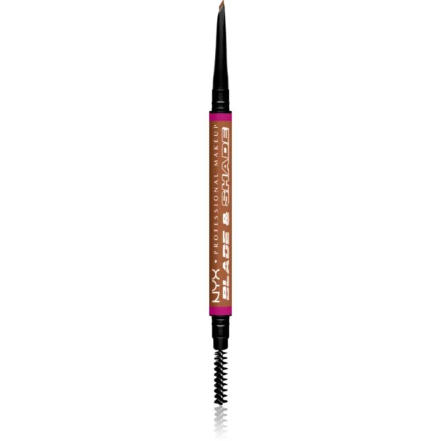NYX Professional Makeup Blade & Shade tužka na obočí s kartáčkem odstín 05 Auburn g
