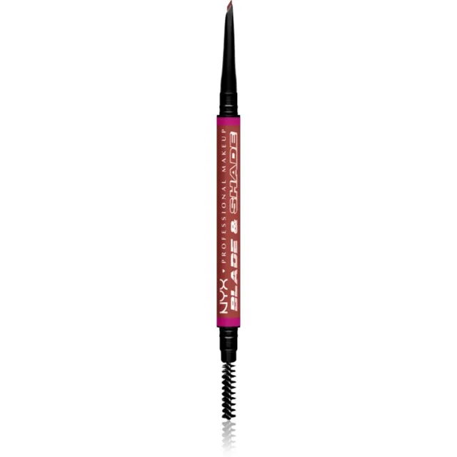 NYX Professional Makeup Blade & Shade tužka na obočí s kartáčkem odstín 06 Rich Auburn g