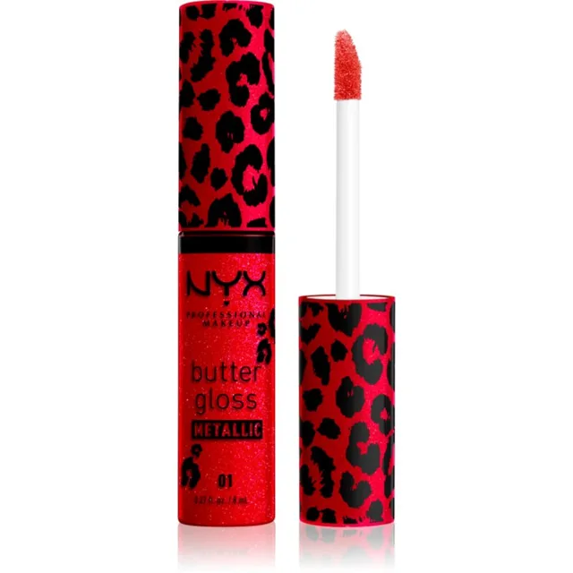 NYX Professional Makeup Butter Gloss Metallic metalický lesk na rty odstín Blood Moon 8 ml