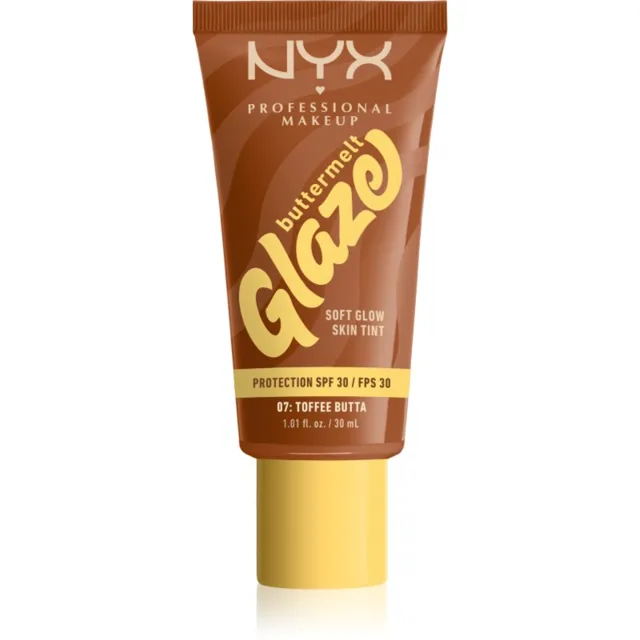 NYX Professional Makeup Buttermelt Glaze rozjasňující tónovací fluid SPF 30 odstín 07 toffee Butta ml