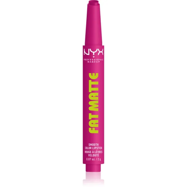 NYX Professional Makeup Fat Matte balzám na rty s matujícím efektem Fluffy Fuchsia 2 g