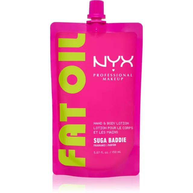 NYX Professional Makeup Fat Oil Body hydratační mléko na ruce a tělo s vůní Suga Baddie 150 ml
