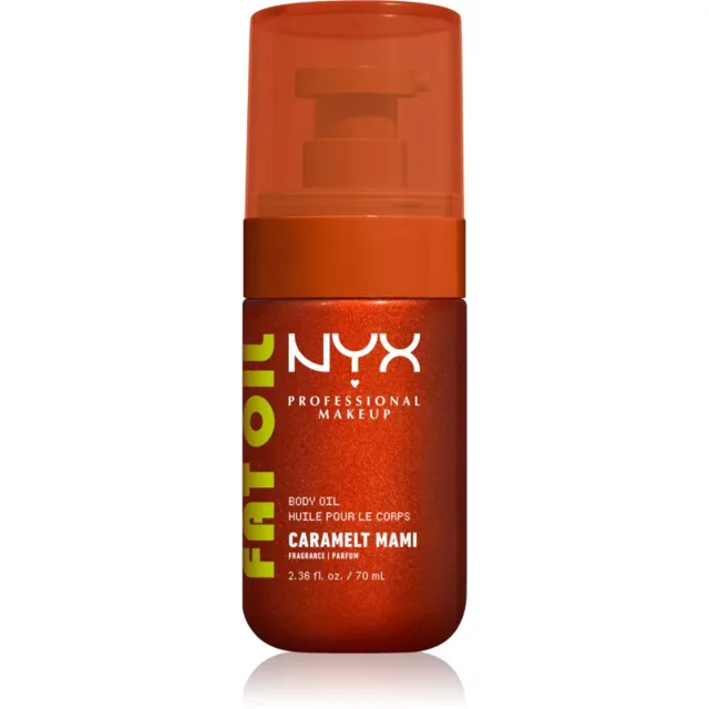 NYX Professional Makeup Fat Oil Body vyživující tělový olej dodávající hydrataci a lesk s vůní Caramelt Mami 70 ml
