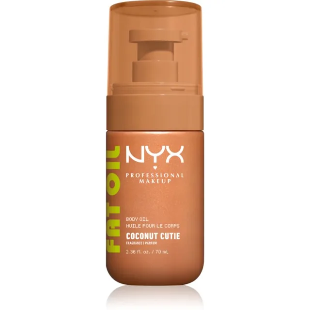 NYX Professional Makeup Fat Oil Body vyživující tělový olej dodávající hydrataci a lesk s vůní Coconut Cutie 70 ml
